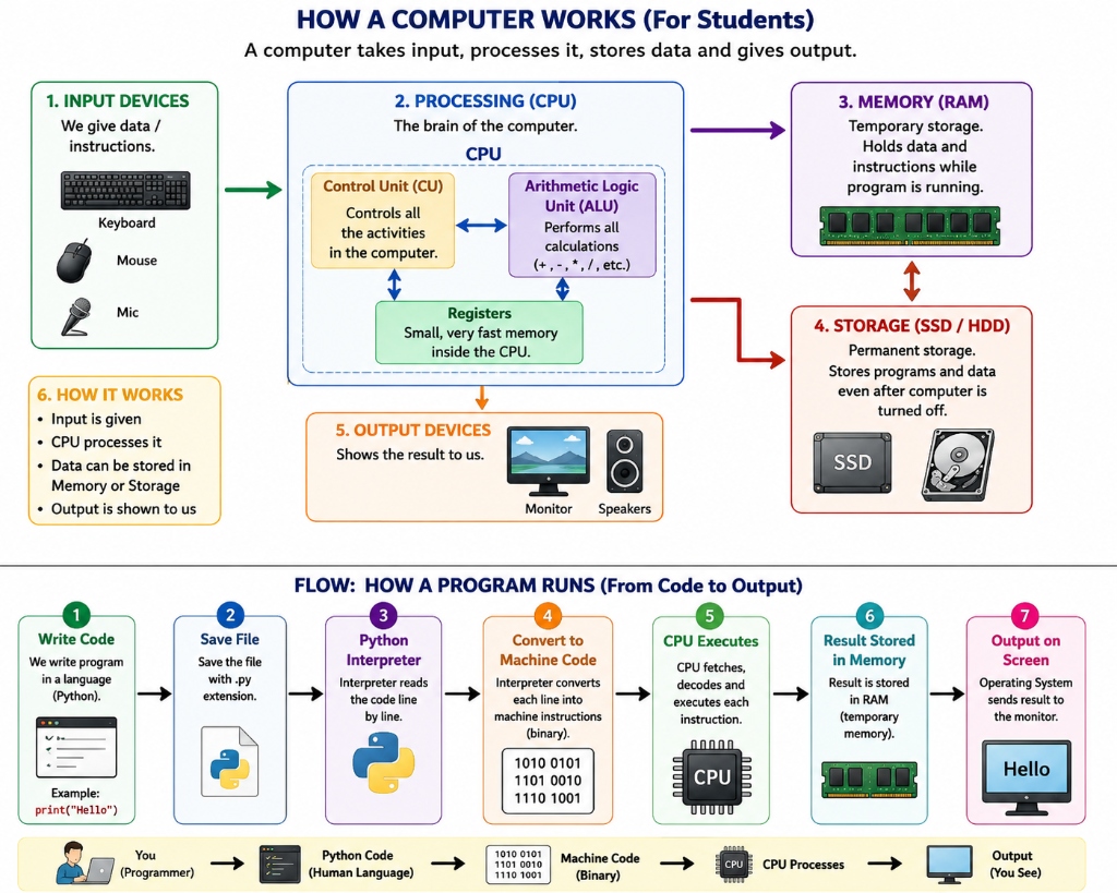 How a Computer Works and How a Program Runs