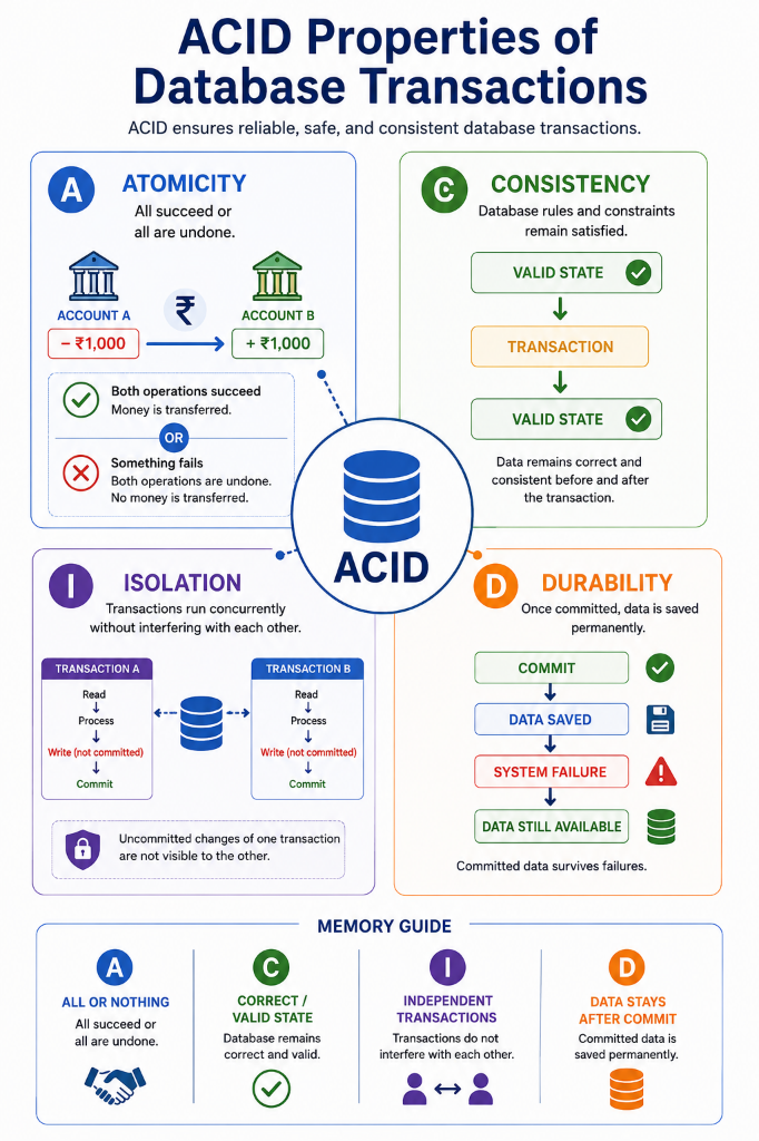 ACID Properties of Database Transactions: Atomicity, Consistency, Isolation, and Durability